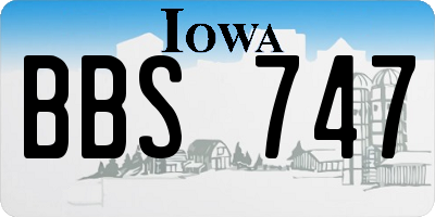 IA license plate BBS747