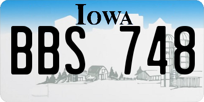 IA license plate BBS748