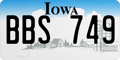 IA license plate BBS749