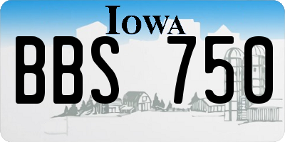 IA license plate BBS750