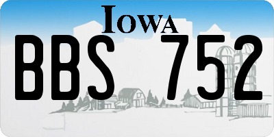 IA license plate BBS752