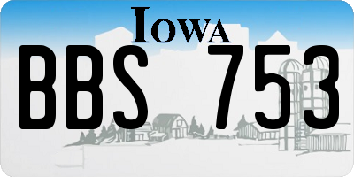 IA license plate BBS753