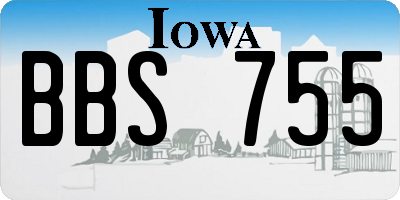 IA license plate BBS755