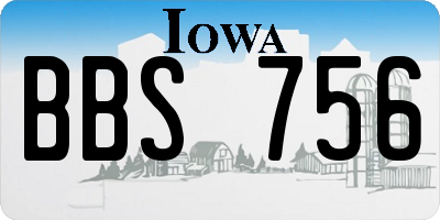 IA license plate BBS756