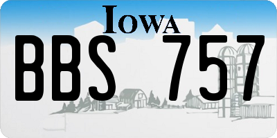 IA license plate BBS757
