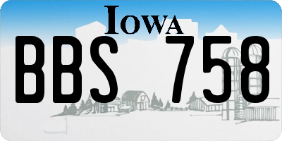 IA license plate BBS758