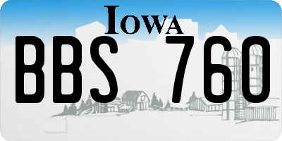 IA license plate BBS760