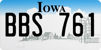 IA license plate BBS761