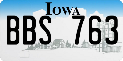 IA license plate BBS763