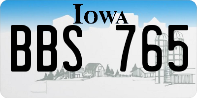 IA license plate BBS765