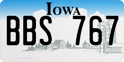 IA license plate BBS767