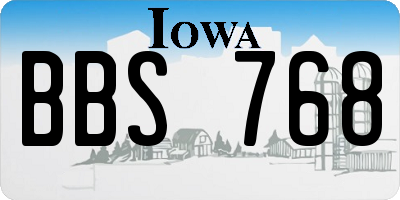 IA license plate BBS768