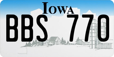 IA license plate BBS770