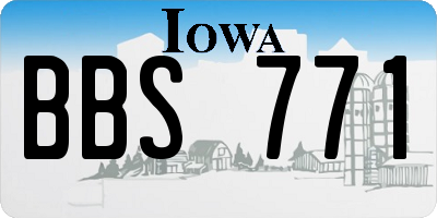 IA license plate BBS771