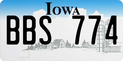 IA license plate BBS774