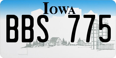 IA license plate BBS775