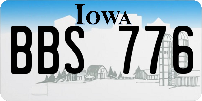 IA license plate BBS776