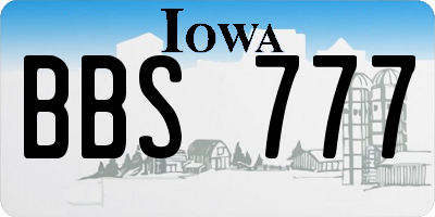 IA license plate BBS777