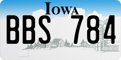 IA license plate BBS784
