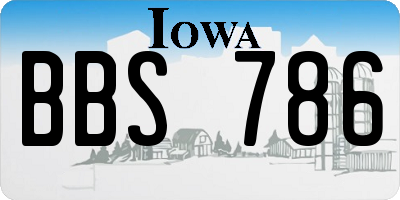 IA license plate BBS786