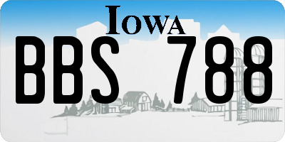 IA license plate BBS788