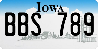 IA license plate BBS789