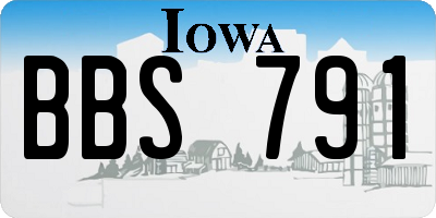 IA license plate BBS791