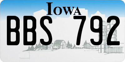 IA license plate BBS792