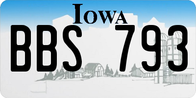 IA license plate BBS793