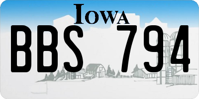 IA license plate BBS794