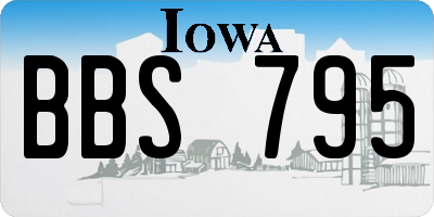 IA license plate BBS795