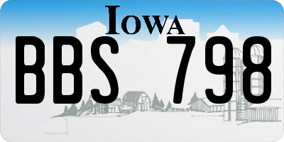 IA license plate BBS798