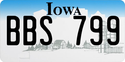 IA license plate BBS799