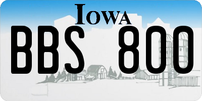 IA license plate BBS800