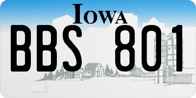 IA license plate BBS801
