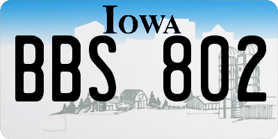 IA license plate BBS802