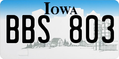 IA license plate BBS803