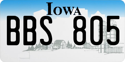IA license plate BBS805