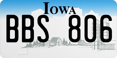 IA license plate BBS806
