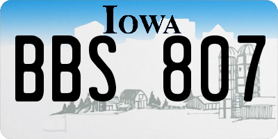 IA license plate BBS807
