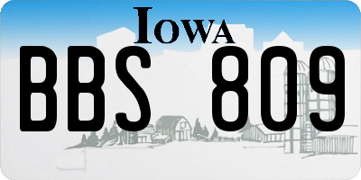 IA license plate BBS809