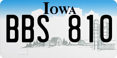 IA license plate BBS810