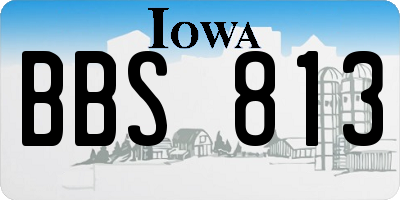 IA license plate BBS813