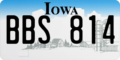 IA license plate BBS814