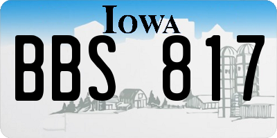 IA license plate BBS817