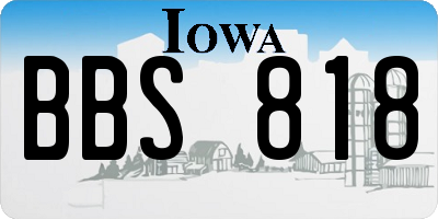 IA license plate BBS818