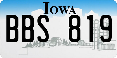 IA license plate BBS819