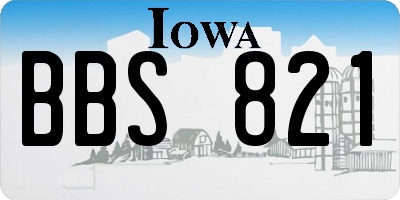 IA license plate BBS821