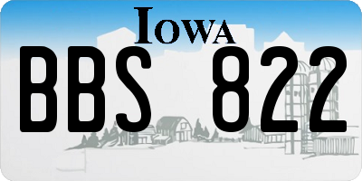 IA license plate BBS822