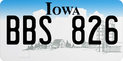 IA license plate BBS826